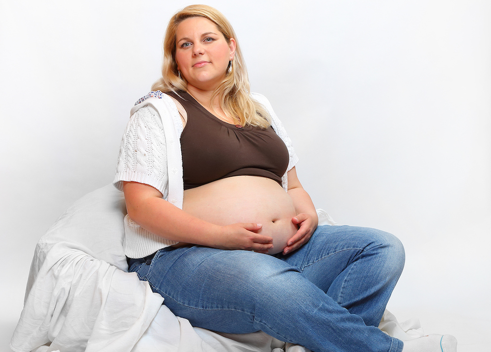 zwangere vrouw met overgewicht