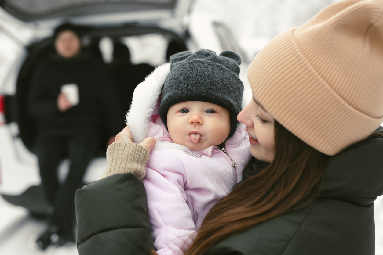 mama en baby winter