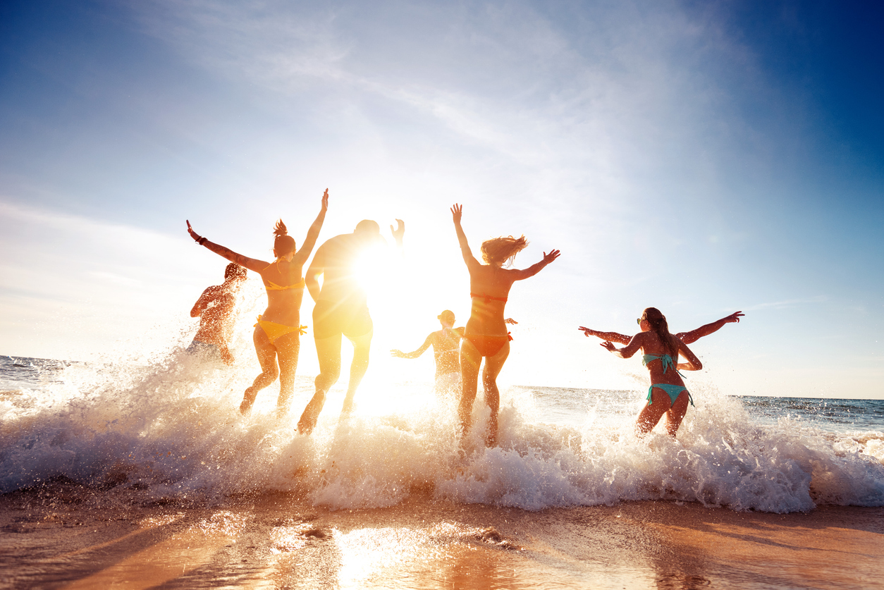 tieners vakantie zon