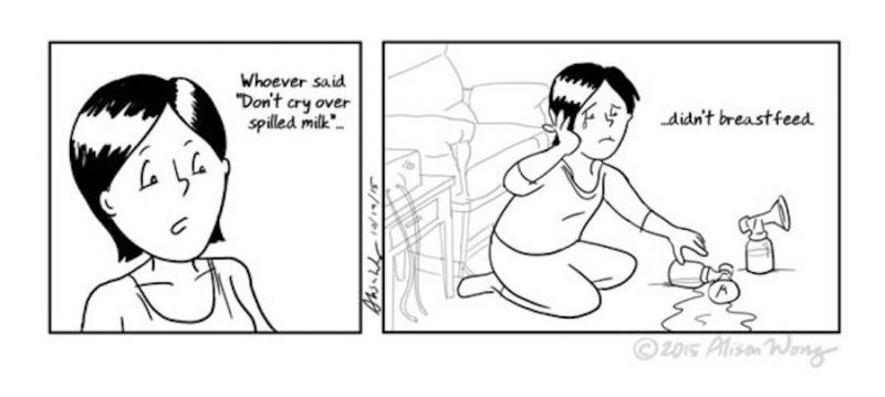 Breastfeeding reality cartoon