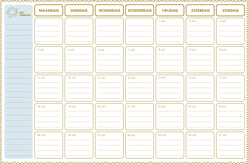 vakantieplanner juli