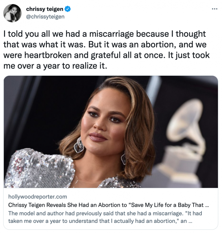 Chrissy Teigen abortus