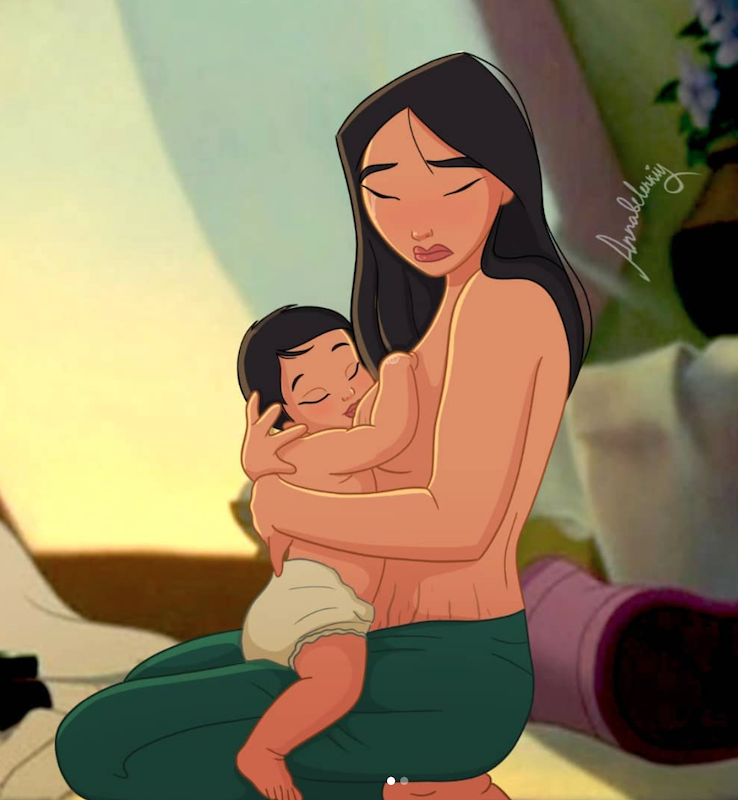 Disney prinses Mulan en baby