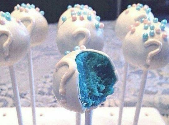 gender reveal party cake pops