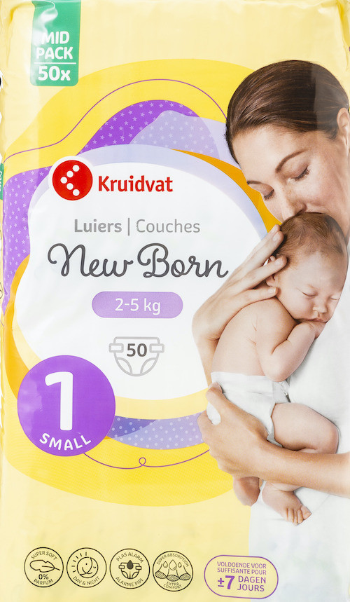 verpakking NewBorn luiers Kruidvat