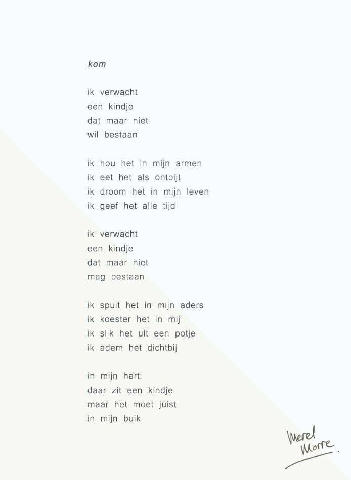 gedicht niet zwanger worden