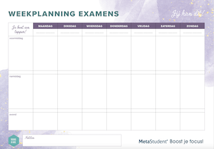 Weekplanner examens juni 2025 klein