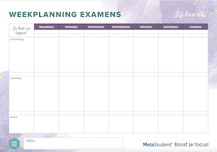 Examenplanner juni 2025 weekoverzicht