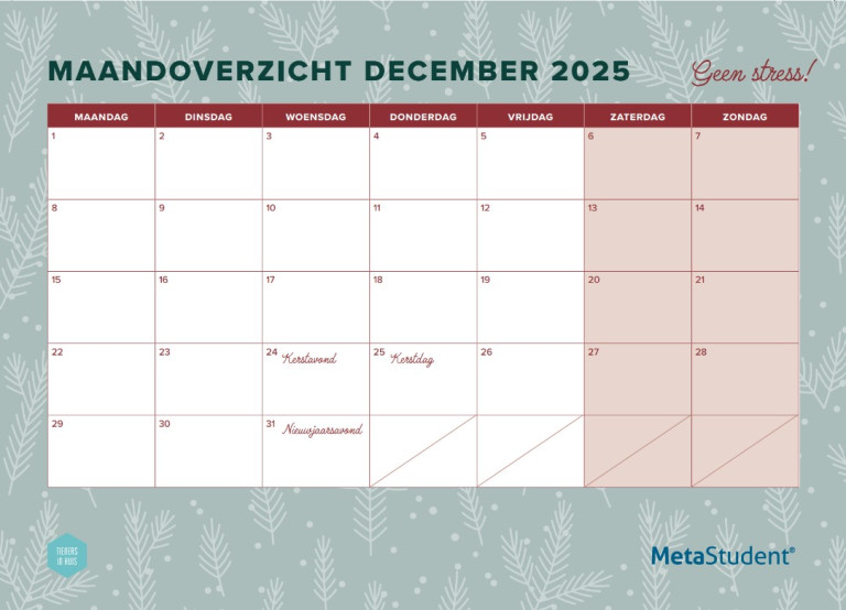 Maandoverzicht december
