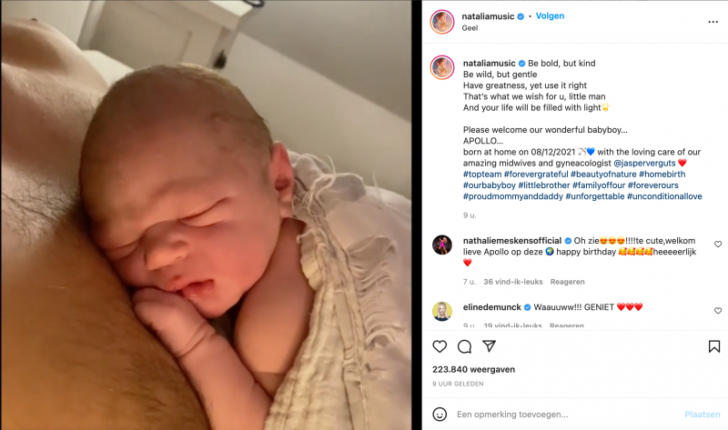 Natalia krijgt zoontje Apollo